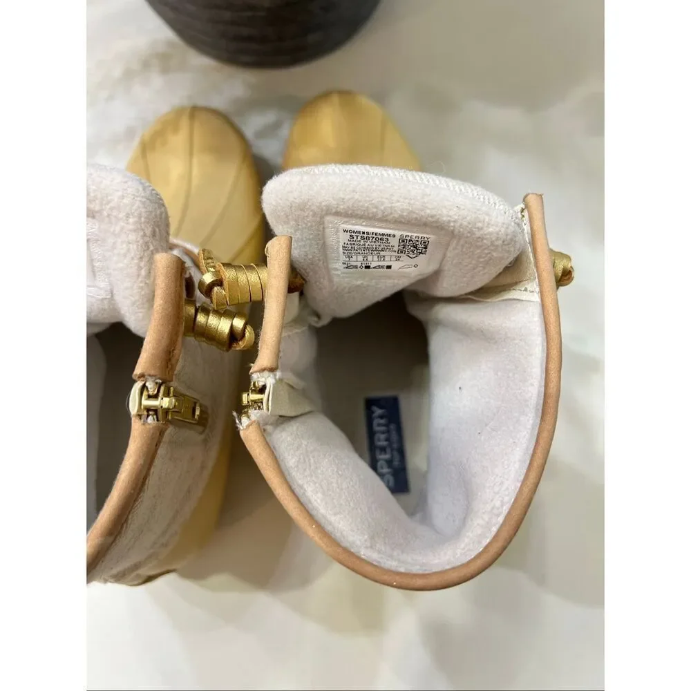 Sperry Women's Saltwater™ Thinsulate™ Waterproof Duck Lug Boot Gold Beige Size 7